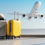 Suitcases,In,Airport.,Travel,Concept.,3d,Rendering