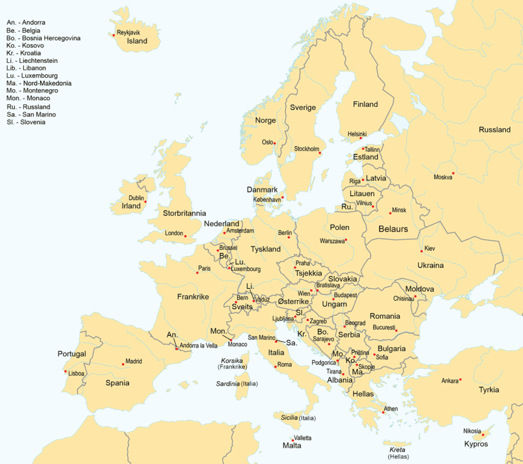 kaart van europa